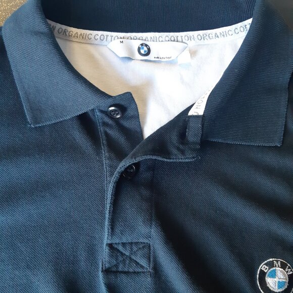 BMW SZ M Polo Organic Cotton Shirt Black 2 Button - Picture 3 of 11